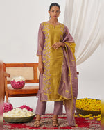 Yellow Crush Kameez With Salwar Suit For Indian & Pakistani Wedding Festival Season - Mirror Thread & Embroidery Work