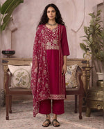 Pink Organza Salwar Suit With Kameez & Dupatta For Indian & Pakistani Wedding Festival - Mirror & Moti With Thread & Sequins embroidery Work