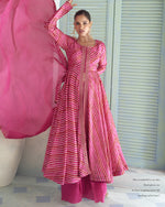 Pink Chinon Silk Anarkali Suit With Dupatta And Bottom - Mirror & Dori With Thread & Sequence Work