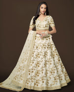 White Silk Lehenga Choli With Blouse & Dupatta For Indian & Pakistani Wedding Festival - Zari Sequins and Dori Embroidery Work