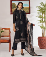 Black Organza Kameez With Salwar Suit For Indian & Pakistani Wedding Festival Season - Thread & Sequence Embroidery