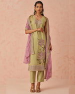 Green Crush Kameez With Salwar Suit For Indian & Pakistani Wedding Festival - Thread & Sequence Embroidery Work