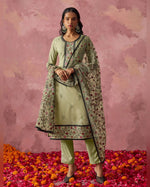 Green Georgette Kameez With Salwar Suit For Indian & Pakistani Wedding Festival Season - Thread & Embroidery Work