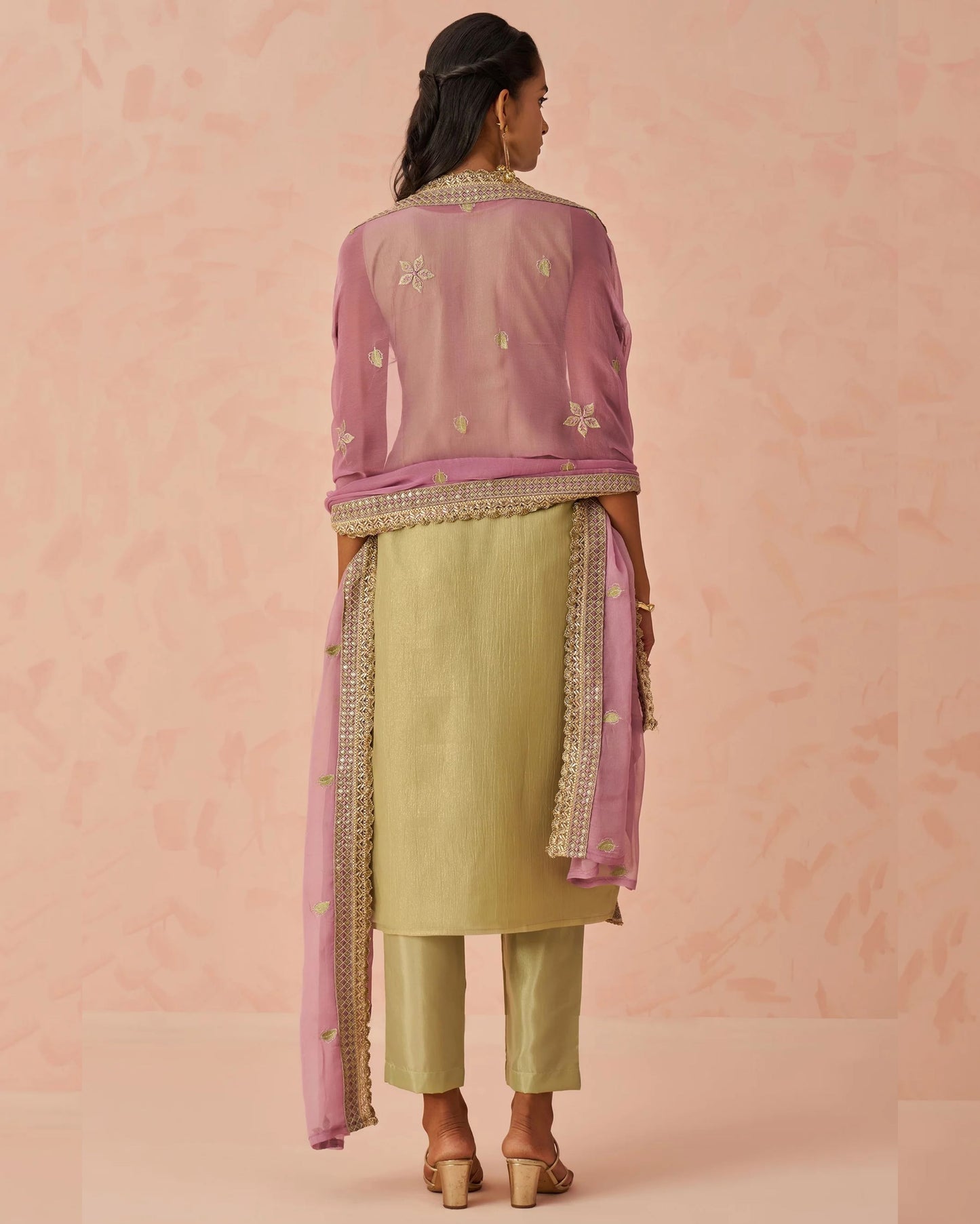 Green Crush Kameez With Salwar Suit For Indian & Pakistani Wedding Festival - Thread & Sequence Embroidery Work