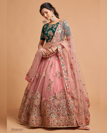 Woman wearing a traditional embroidered saree with a blouse on a beige background