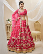 Pink Art Silk Blouse With Lehenga For Indian & Pakistani Wedding Festival - Sequins Zari Embroidered Work