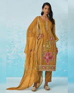 Yellow Crush Kameez With Salwar Suit For Indian & Pakistani Wedding Festival Season - Moti Thread & Sequence Embroidery Work