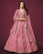 Pink Silk Lehenga Choli With Blouse & Dupatta For Indian & Pakistani Wedding Festival - Zari Sequins and Dori Embroidery Work